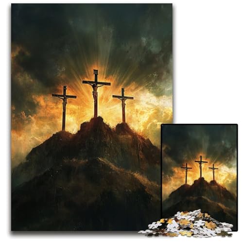 1000-teiliges Puzzle für Erwachsene und Jugendliche, Jesus-Puzzle aus Holz, lustige Spiele, ganze Familie, für Kinder ab 14 Jahren, 50x75cm von JIANGENNF