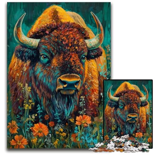 1000-teiliges Puzzle für Erwachsene und Jugendliche, Mohn-Bison-Holzpuzzle, Spaß für die ganze Familie, Basteln, perfekt für Geburtstage, Feiertage, 50x75cm 1000-teiliges Puzzle für Erwachsene und Jugendliche, Mohn-Bison-Holzpuzzle, Spaß für die ganze Familie, Basteln, perfekt für Geburtstage, Feiertage, 50x75cm von JIANGENNF