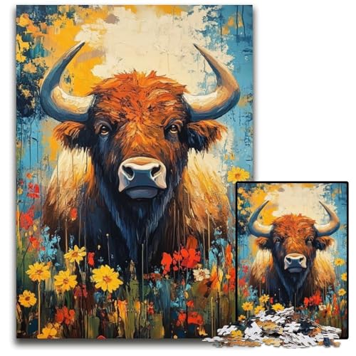 1000-teiliges Puzzle für Erwachsene und Jugendliche, Ölgemälde Einer Hochlandkuh, Holzpuzzle, Spaß für die ganze Familie, Basteln, perfekt für Geburtstage, Feiertage, 50x75cm 1000-teiliges Puzzle für Erwachsene und Jugendliche, Ölgemälde Einer Hochlandkuh, Holzpuzzle, Spaß für die ganze Familie, Basteln, perfekt für Geburtstage, Feiertage, 50x75cm von JIANGENNF