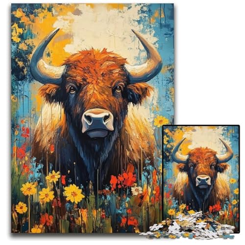 1000-teiliges Puzzle für Erwachsene und Jugendliche, Ölgemälde mit Hochlandkuh, Papppuzzle, Familienspaß beim Basteln, perfekt für Geburtstage, Feiertage, 26x38cm 1000-teiliges Puzzle für Erwachsene und Jugendliche, Ölgemälde mit Hochlandkuh, Papppuzzle, Familienspaß beim Basteln, perfekt für Geburtstage, Feiertage, 26x38cm von JIANGENNF