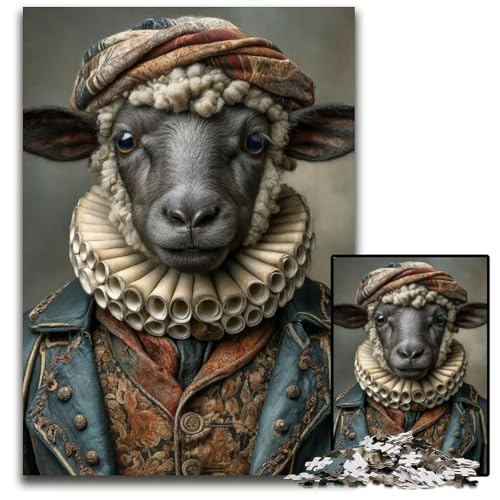 1000-teiliges Puzzle für Erwachsene und Jugendliche, Schaf-Puzzle aus Holz, lustige Spiele, ganze Familie, für Kinder ab 14 Jahren, 50x75cm von JIANGENNF