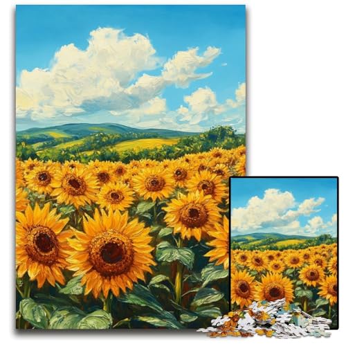 1000-teiliges Puzzle für Erwachsene und Jugendliche, Sonnenblumen-Holzpuzzle, Spaß für die ganze Familie, Basteln, perfekt für Geburtstage, Feiertage, 50x75cm 1000-teiliges Puzzle für Erwachsene und Jugendliche, Sonnenblumen-Holzpuzzle, Spaß für die ganze Familie, Basteln, perfekt für Geburtstage, Feiertage, 50x75cm von JIANGENNF