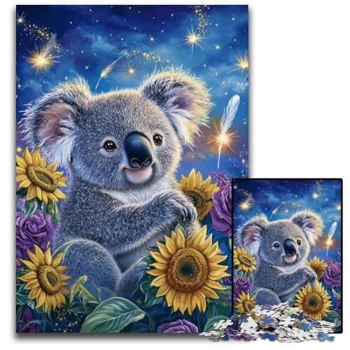 1000-teiliges Puzzle für Erwachsene und Jugendliche, Sonnenblumen-Koala, Papppuzzle, Familienspaß beim Basteln, perfekt für Geburtstage, Feiertage, 26x38cm 1000-teiliges Puzzle für Erwachsene und Jugendliche, Sonnenblumen-Koala, Papppuzzle, Familienspaß beim Basteln, perfekt für Geburtstage, Feiertage, 26x38cm von JIANGENNF