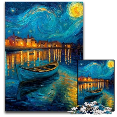 1000-teiliges Puzzle für Erwachsene und Jugendliche, Sternenhimmel-Boot, Papppuzzle, Familienspaß beim Basteln, perfekt für Geburtstage, Feiertage, 26x38cm 1000-teiliges Puzzle für Erwachsene und Jugendliche, Sternenhimmel-Boot, Papppuzzle, Familienspaß beim Basteln, perfekt für Geburtstage, Feiertage, 26x38cm von JIANGENNF