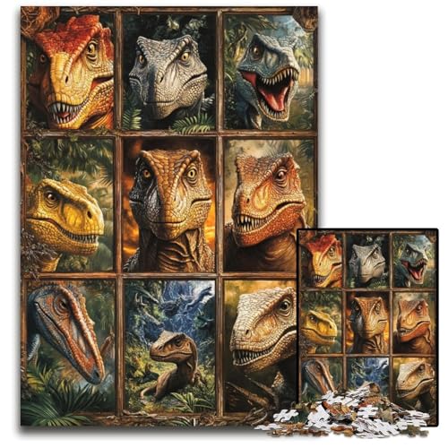1000-teiliges Puzzle für Erwachsene und Jugendliche, Tyrannosaurus Rex-Collage, Papppuzzle, Familienspaß beim Basteln, perfekt für Geburtstage, Feiertage, 26x38cm 1000-teiliges Puzzle für Erwachsene und Jugendliche, Tyrannosaurus Rex-Collage, Papppuzzle, Familienspaß beim Basteln, perfekt für Geburtstage, Feiertage, 26x38cm von JIANGENNF