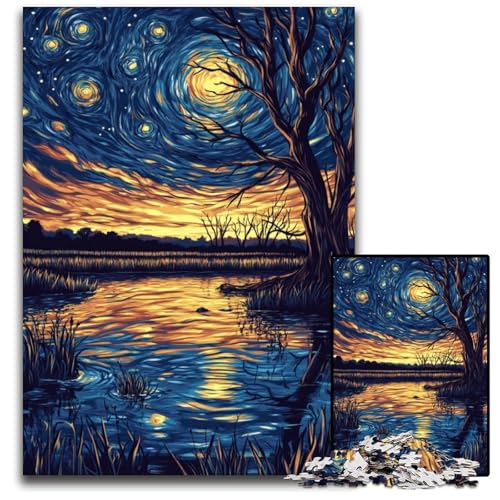 1000-teiliges Puzzle für Erwachsene und Jugendliche, Van Gogh-Nachthimmel, Holzpuzzle, Familienspaß beim Basteln, perfekt für Geburtstage, Feiertage, 50x75cm 1000-teiliges Puzzle für Erwachsene und Jugendliche, Van Gogh-Nachthimmel, Holzpuzzle, Familienspaß beim Basteln, perfekt für Geburtstage, Feiertage, 50x75cm von JIANGENNF