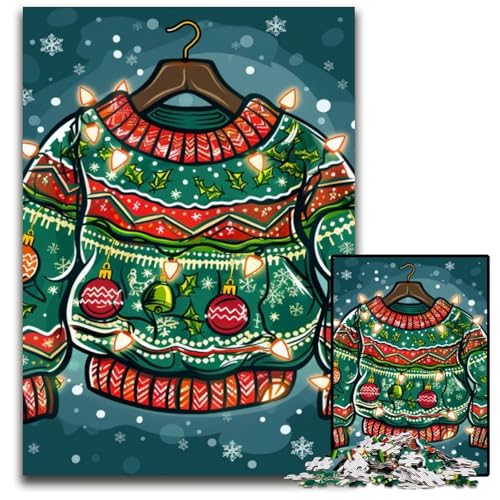 1000-teiliges Puzzle für Erwachsene und Jugendliche, Weihnachts-Sweatshirt, Holzpuzzle für Erwachsene und Jugendliche, Lernspielzeug, Familienspiele, 50x75cm 1000-teiliges Puzzle für Erwachsene und Jugendliche, Weihnachts-Sweatshirt, Holzpuzzle für Erwachsene und Jugendliche, Lernspielzeug, Familienspiele, 50x75cm von JIANGENNF