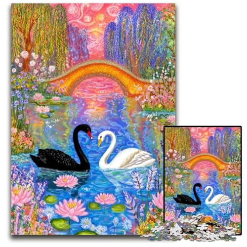 1000-teiliges Puzzle für Erwachsene und Jugendliche, schwarz-weißer Schwan, Papppuzzle, Spaß für die ganze Familie, Basteln, perfekt für Geburtstage, Feiertage, 26x38cm 1000-teiliges Puzzle für Erwachsene und Jugendliche, schwarz-weißer Schwan, Papppuzzle, Spaß für die ganze Familie, Basteln, perfekt für Geburtstage, Feiertage, 26x38cm von JIANGENNF