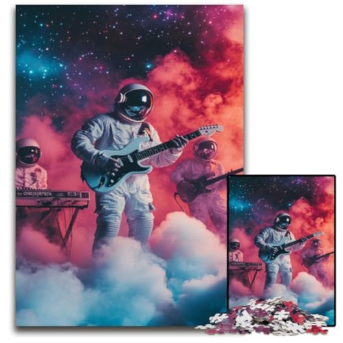 1000-teiliges Puzzle für Erwachsene und Teenager, Astronaut spielt Gitarre, Holzpuzzle, Teenager, Paare und Freunde zum Geburtstag, Weihnachten, 50x75cm 1000-teiliges Puzzle für Erwachsene und Teenager, Astronaut spielt Gitarre, Holzpuzzle, Teenager, Paare und Freunde zum Geburtstag, Weihnachten, 50x75cm von JIANGENNF