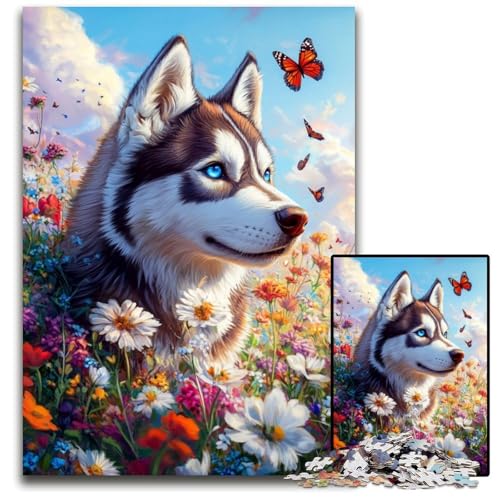 1000-teiliges Puzzle für Erwachsene und Teenager, Blumen, Husky, Holzpuzzle, Lernspiele, DIY-Spielzeug, Geburtstagsgeschenk, Geschenke für 14-Jährige, 50x75cm 1000-teiliges Puzzle für Erwachsene und Teenager, Blumen, Husky, Holzpuzzle, Lernspiele, DIY-Spielzeug, Geburtstagsgeschenk, Geschenke für 14-Jährige, 50x75cm von JIANGENNF