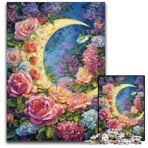 1000-teiliges Puzzle für Erwachsene und Teenager, Blumen und Mond, Holzpuzzle, Lernspiele, DIY-Spielzeug, Geburtstagsgeschenk, Geschenke für 14-Jährige, 50x75cm 1000-teiliges Puzzle für Erwachsene und Teenager, Blumen und Mond, Holzpuzzle, Lernspiele, DIY-Spielzeug, Geburtstagsgeschenk, Geschenke für 14-Jährige, 50x75cm von JIANGENNF