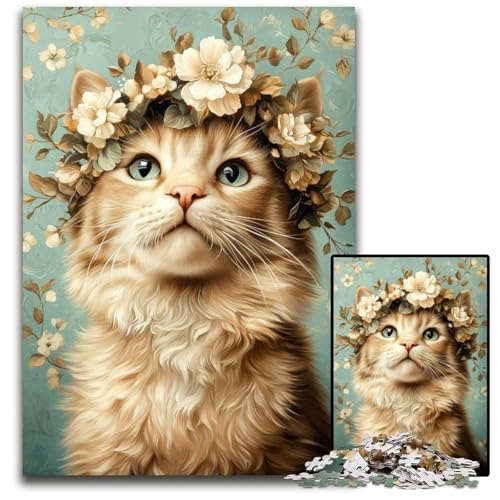 1000-teiliges Puzzle für Erwachsene und Teenager, Blumenkätzchen, Kartonpuzzle, Lernspiele, DIY-Spielzeug, Geburtstagsgeschenk, Geschenke für 14-Jährige, 26x38cm 1000-teiliges Puzzle für Erwachsene und Teenager, Blumenkätzchen, Kartonpuzzle, Lernspiele, DIY-Spielzeug, Geburtstagsgeschenk, Geschenke für 14-Jährige, 26x38cm von JIANGENNF