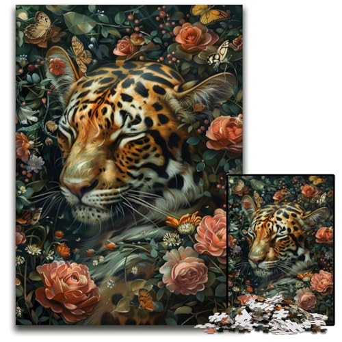 1000-teiliges Puzzle für Erwachsene und Teenager, Blumentiger, Holzpuzzle, Familienspaß, Basteln, perfekt für Geburtstage, Feiertage, 50x75cm 1000-teiliges Puzzle für Erwachsene und Teenager, Blumentiger, Holzpuzzle, Familienspaß, Basteln, perfekt für Geburtstage, Feiertage, 50x75cm von JIANGENNF