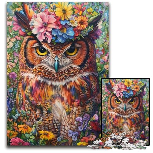 1000-teiliges Puzzle für Erwachsene und Teenager, Eulenblumen, Papppuzzle, Familienspaß beim Basteln, perfekt für Geburtstage, Feiertage, 26x38cm 1000-teiliges Puzzle für Erwachsene und Teenager, Eulenblumen, Papppuzzle, Familienspaß beim Basteln, perfekt für Geburtstage, Feiertage, 26x38cm von JIANGENNF