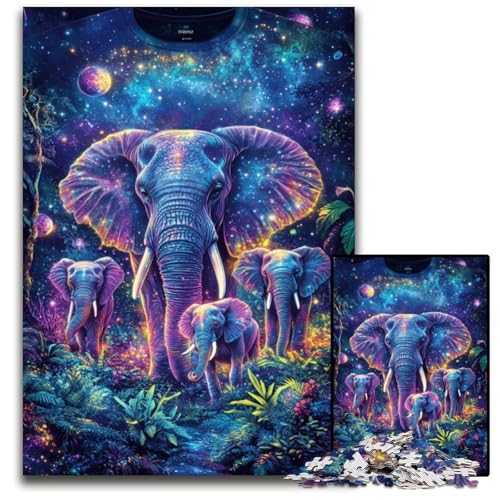 1000-teiliges Puzzle für Erwachsene und Teenager, Galaxie-Elefant, Holzpuzzle, Familienspaß, Basteln, perfekt für Geburtstage, Feiertage, 50x75cm 1000-teiliges Puzzle für Erwachsene und Teenager, Galaxie-Elefant, Holzpuzzle, Familienspaß, Basteln, perfekt für Geburtstage, Feiertage, 50x75cm von JIANGENNF