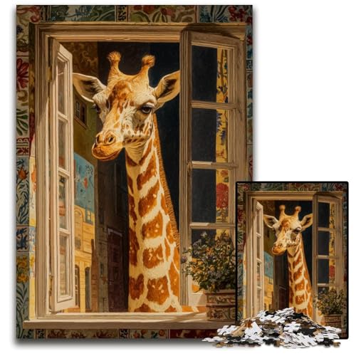 1000-teiliges Puzzle für Erwachsene und Teenager, Giraffe, Holzpuzzle, Lernspiele, DIY-Spielzeug, Geburtstagsgeschenk, Geschenke für 14-Jährige, 50x75cm 1000-teiliges Puzzle für Erwachsene und Teenager, Giraffe, Holzpuzzle, Lernspiele, DIY-Spielzeug, Geburtstagsgeschenk, Geschenke für 14-Jährige, 50x75cm von JIANGENNF