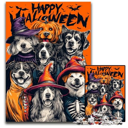 1000-teiliges Puzzle für Erwachsene und Teenager, Halloween-Hund, Holzpuzzle, Lernspiele, DIY-Spielzeug, Geburtstagsgeschenk, Geschenke für 14-Jährige, 50x75cm 1000-teiliges Puzzle für Erwachsene und Teenager, Halloween-Hund, Holzpuzzle, Lernspiele, DIY-Spielzeug, Geburtstagsgeschenk, Geschenke für 14-Jährige, 50x75cm von JIANGENNF