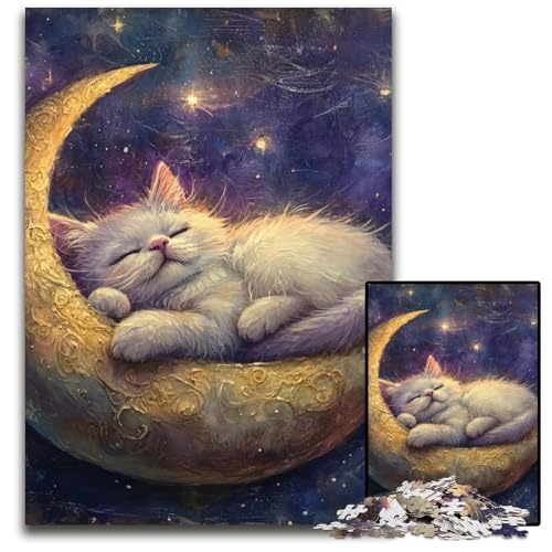 1000-teiliges Puzzle für Erwachsene und Teenager, Katze auf dem Mond, Holzpuzzle, Lernspiele, DIY-Spielzeug, Geburtstagsgeschenk, Geschenke für 14-Jährige, 50x75cm 1000-teiliges Puzzle für Erwachsene und Teenager, Katze auf dem Mond, Holzpuzzle, Lernspiele, DIY-Spielzeug, Geburtstagsgeschenk, Geschenke für 14-Jährige, 50x75cm von JIANGENNF