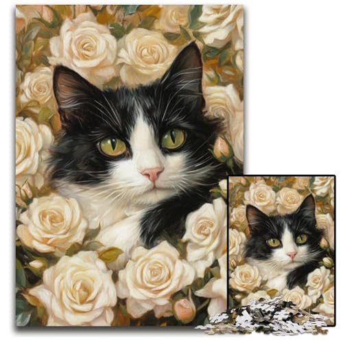 1000-teiliges Puzzle für Erwachsene und Teenager, Katze in den Blumen, Kartonpuzzle, Lernspiele, DIY-Spielzeug, Geburtstagsgeschenk, Geschenke für 14-Jährige, 26x38cm 1000-teiliges Puzzle für Erwachsene und Teenager, Katze in den Blumen, Kartonpuzzle, Lernspiele, DIY-Spielzeug, Geburtstagsgeschenk, Geschenke für 14-Jährige, 26x38cm von JIANGENNF