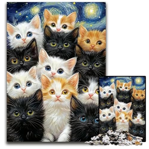 1000-teiliges Puzzle für Erwachsene und Teenager, Katzen-Puzzle aus Karton, Lernspiele, DIY-Spielzeug, Geburtstagsgeschenk, Geschenke für 14-Jährige, 26x38cm 1000-teiliges Puzzle für Erwachsene und Teenager, Katzen-Puzzle aus Karton, Lernspiele, DIY-Spielzeug, Geburtstagsgeschenk, Geschenke für 14-Jährige, 26x38cm von JIANGENNF
