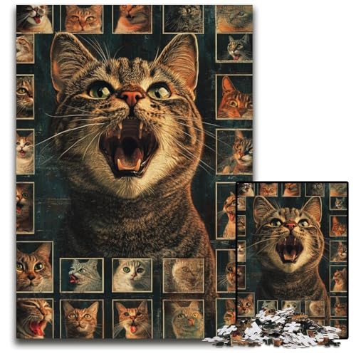 1000-teiliges Puzzle für Erwachsene und Teenager, Katzencollage, Karton-Puzzle, Lernspiele, DIY-Spielzeug, Geburtstagsgeschenk, Geschenke für 14-Jährige, 26x38cm 1000-teiliges Puzzle für Erwachsene und Teenager, Katzencollage, Karton-Puzzle, Lernspiele, DIY-Spielzeug, Geburtstagsgeschenk, Geschenke für 14-Jährige, 26x38cm von JIANGENNF