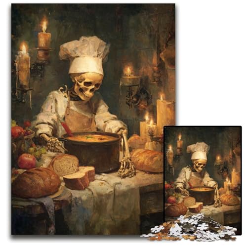 1000-teiliges Puzzle für Erwachsene und Teenager, Koch-Skelett, Holzpuzzle, Lernspiele, DIY-Spielzeug, Geburtstagsgeschenk, Geschenke für 14-Jährige, 50x75cm 1000-teiliges Puzzle für Erwachsene und Teenager, Koch-Skelett, Holzpuzzle, Lernspiele, DIY-Spielzeug, Geburtstagsgeschenk, Geschenke für 14-Jährige, 50x75cm von JIANGENNF