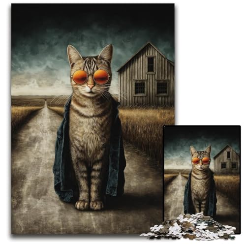 1000-teiliges Puzzle für Erwachsene und Teenager, Kunstkatze, Kartonpuzzle, Lernspiele, DIY-Spielzeug, Geburtstagsgeschenk, Geschenke für 14-Jährige, 26x38cm 1000-teiliges Puzzle für Erwachsene und Teenager, Kunstkatze, Kartonpuzzle, Lernspiele, DIY-Spielzeug, Geburtstagsgeschenk, Geschenke für 14-Jährige, 26x38cm von JIANGENNF