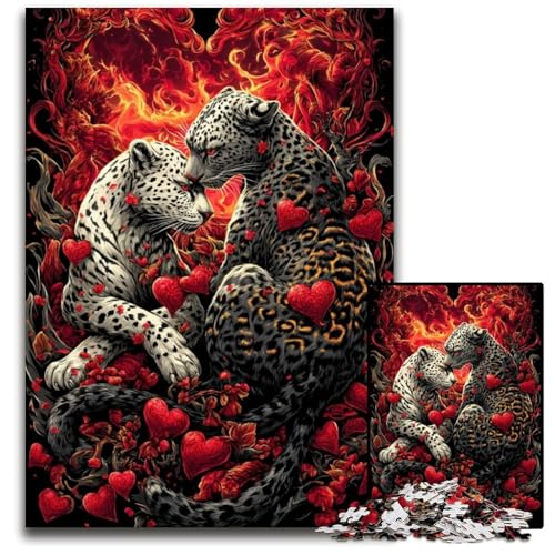1000-teiliges Puzzle für Erwachsene und Teenager, Leopardenpaar, Karton-Puzzle, Lernspiele, DIY-Spielzeug, Geburtstagsgeschenk, Geschenke für 14-Jährige, 26x38cm 1000-teiliges Puzzle für Erwachsene und Teenager, Leopardenpaar, Karton-Puzzle, Lernspiele, DIY-Spielzeug, Geburtstagsgeschenk, Geschenke für 14-Jährige, 26x38cm von JIANGENNF