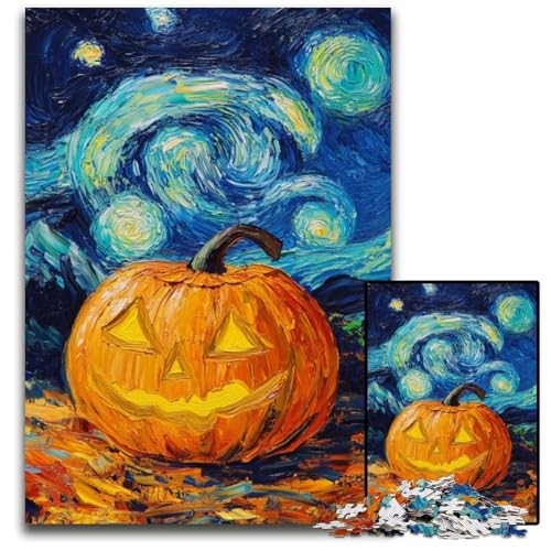 1000-teiliges Puzzle für Erwachsene und Teenager, Nachthimmel-Kürbis, Holzpuzzle, Familienspaß, Basteln, perfekt für Geburtstage, Feiertage, 50x75cm 1000-teiliges Puzzle für Erwachsene und Teenager, Nachthimmel-Kürbis, Holzpuzzle, Familienspaß, Basteln, perfekt für Geburtstage, Feiertage, 50x75cm von JIANGENNF
