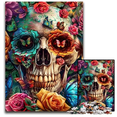 1000-teiliges Puzzle für Erwachsene und Teenager, Schmetterlingsschädel, Holzpuzzle, Spaß für die ganze Familie, Basteln, perfekt für Geburtstage, Feiertage, 50x75cm 1000-teiliges Puzzle für Erwachsene und Teenager, Schmetterlingsschädel, Holzpuzzle, Spaß für die ganze Familie, Basteln, perfekt für Geburtstage, Feiertage, 50x75cm von JIANGENNF