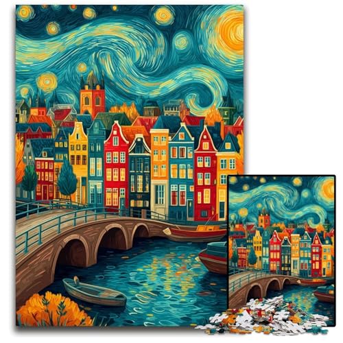 1000-teiliges Puzzle für Erwachsene und Teenager, Stadt unter dem Nachthimmel, Kartonpuzzle, Lernspiele, DIY-Spielzeug, Geburtstagsgeschenk, Geschenke für 14-Jährige, 26x38cm 1000-teiliges Puzzle für Erwachsene und Teenager, Stadt unter dem Nachthimmel, Kartonpuzzle, Lernspiele, DIY-Spielzeug, Geburtstagsgeschenk, Geschenke für 14-Jährige, 26x38cm von JIANGENNF