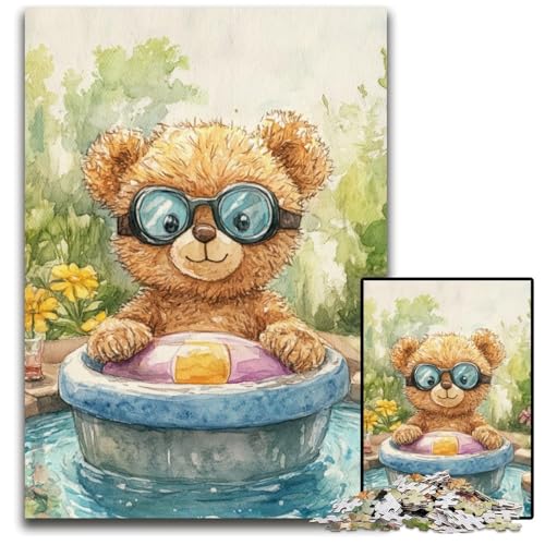 1000-teiliges Puzzle für Erwachsene und Teenager, Teddybär-Segelboot aus Walnussschalen, Papppuzzle, Familienspaß beim Basteln, perfekt für Geburtstage, Feiertage, 26x38cm 1000-teiliges Puzzle für Erwachsene und Teenager, Teddybär-Segelboot aus Walnussschalen, Papppuzzle, Familienspaß beim Basteln, perfekt für Geburtstage, Feiertage, 26x38cm von JIANGENNF