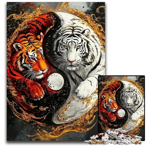 1000-teiliges Puzzle für Erwachsene und Teenager, Tiger-Puzzle aus Karton, Lernspiele, DIY-Spielzeug, Geburtstagsgeschenk, Geschenke für 14-Jährige, 26x38cm 1000-teiliges Puzzle für Erwachsene und Teenager, Tiger-Puzzle aus Karton, Lernspiele, DIY-Spielzeug, Geburtstagsgeschenk, Geschenke für 14-Jährige, 26x38cm von JIANGENNF