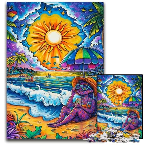 1000-teiliges Puzzle für Erwachsene und Teenager, Traumstrand, Holzpuzzle, Lernspiele, mit passendem Poster und Quizblatt, für Kinder ab 14 Jahren, 50x75cm 1000-teiliges Puzzle für Erwachsene und Teenager, Traumstrand, Holzpuzzle, Lernspiele, mit passendem Poster und Quizblatt, für Kinder ab 14 Jahren, 50x75cm von JIANGENNF