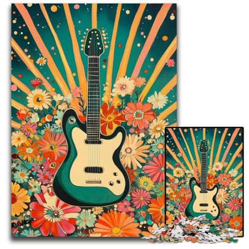 1000-teiliges Puzzle für Erwachsene und Teenager, Vintage-Gitarre, Holzpuzzle, Teenager, Paare und Freunde zum Geburtstag, Weihnachten, 50x75cm 1000-teiliges Puzzle für Erwachsene und Teenager, Vintage-Gitarre, Holzpuzzle, Teenager, Paare und Freunde zum Geburtstag, Weihnachten, 50x75cm von JIANGENNF