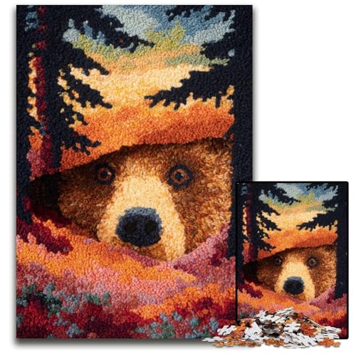 1000-teiliges Puzzle für Erwachsene und Teenager, Waldbraunbär, Holzpuzzle, Familienspaß, Basteln, perfekt für Geburtstage, Feiertage, 50x75cm 1000-teiliges Puzzle für Erwachsene und Teenager, Waldbraunbär, Holzpuzzle, Familienspaß, Basteln, perfekt für Geburtstage, Feiertage, 50x75cm von JIANGENNF