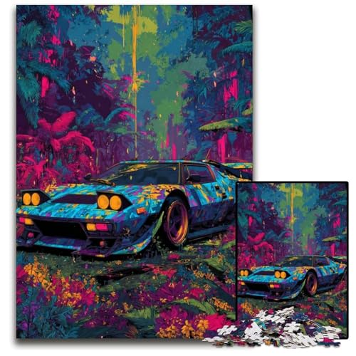 1000-teiliges Puzzle für Erwachsene und Teenager, Waldsportwagen, Karton-Puzzle, Lernspiele, DIY-Spielzeug, Geburtstagsgeschenk, Geschenke für 14-Jährige, 26x38cm 1000-teiliges Puzzle für Erwachsene und Teenager, Waldsportwagen, Karton-Puzzle, Lernspiele, DIY-Spielzeug, Geburtstagsgeschenk, Geschenke für 14-Jährige, 26x38cm von JIANGENNF