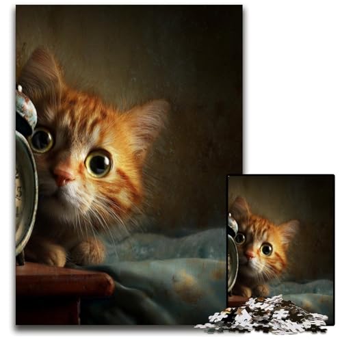 1000-teiliges Puzzle für Erwachsene und Teenager, Wecker, Katze, Kartonpuzzle, Lernspiele, DIY-Spielzeug, Geburtstagsgeschenk, Geschenke für 14-Jährige, 26x38cm 1000-teiliges Puzzle für Erwachsene und Teenager, Wecker, Katze, Kartonpuzzle, Lernspiele, DIY-Spielzeug, Geburtstagsgeschenk, Geschenke für 14-Jährige, 26x38cm von JIANGENNF