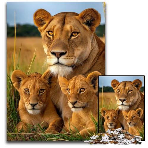 1000-teiliges Puzzle für Erwachsene und Teenager, afrikanische Löwenfamilie, Kartonpuzzle, Lernspiele, DIY-Spielzeug, Geburtstagsgeschenk, Geschenke für 14-Jährige, 26x38cm 1000-teiliges Puzzle für Erwachsene und Teenager, afrikanische Löwenfamilie, Kartonpuzzle, Lernspiele, DIY-Spielzeug, Geburtstagsgeschenk, Geschenke für 14-Jährige, 26x38cm von JIANGENNF