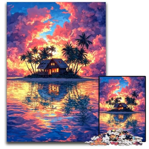 1000-teiliges Puzzle für Erwachsene und Teenager, kleines Haus bei Sonnenuntergang, Holzpuzzle, lustige Spiele, ganze Familie, für Kinder ab 14 Jahren, 50x75cm 1000-teiliges Puzzle für Erwachsene und Teenager, kleines Haus bei Sonnenuntergang, Holzpuzzle, lustige Spiele, ganze Familie, für Kinder ab 14 Jahren, 50x75cm von JIANGENNF