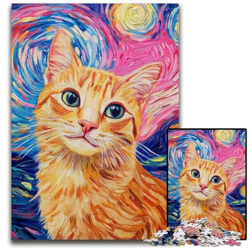 1000-teiliges Puzzle für Erwachsene und Teenager, lächelnde Katze, Kartonpuzzle, Lernspiele, mit passendem Poster und Quizblatt, für Kinder ab 14 Jahren, 26x38cm 1000-teiliges Puzzle für Erwachsene und Teenager, lächelnde Katze, Kartonpuzzle, Lernspiele, mit passendem Poster und Quizblatt, für Kinder ab 14 Jahren, 26x38cm von JIANGENNF