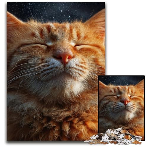 1000-teiliges Puzzle für Erwachsene und Teenager, schlafende orangefarbene Katze, Papppuzzle, Familienspaß beim Basteln, perfekt für Geburtstage, Feiertage, 26x38cm 1000-teiliges Puzzle für Erwachsene und Teenager, schlafende orangefarbene Katze, Papppuzzle, Familienspaß beim Basteln, perfekt für Geburtstage, Feiertage, 26x38cm von JIANGENNF