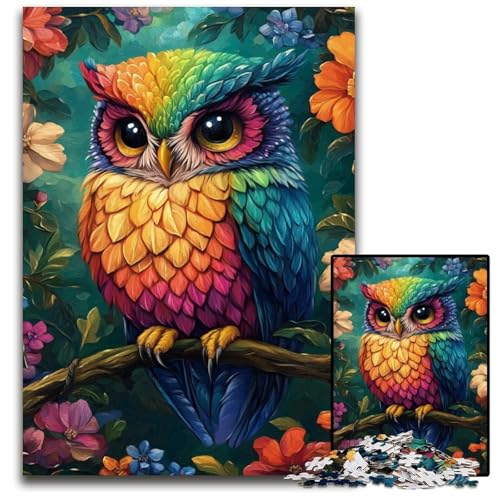 1000-teiliges Puzzle für Erwachsene und Teenager, süße kleine Eule, Holzpuzzle, Lernspiele, mit passendem Poster und Quizblatt, für Kinder ab 14 Jahren, 50x75cm 1000-teiliges Puzzle für Erwachsene und Teenager, süße kleine Eule, Holzpuzzle, Lernspiele, mit passendem Poster und Quizblatt, für Kinder ab 14 Jahren, 50x75cm von JIANGENNF