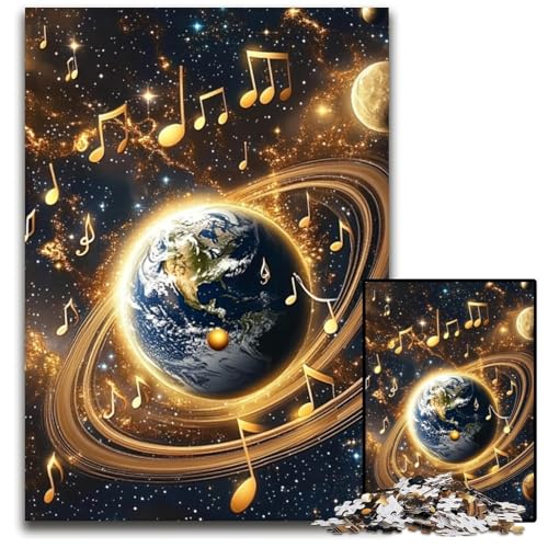 1000-teiliges Puzzle für Jugendliche, Musik, Galaxie, Erde, Karton-Puzzle, Spiele, Spielzeug, Geschenk, stärkt die Liebe zwischen Paaren, für Kinder ab 14 Jahren, 26x38cm von JIANGENNF