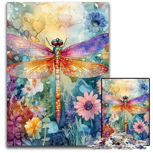 1000-teiliges Puzzle für Teenager, Aquarell-Libelle, Papppuzzle, Weihnachten, Halloween, Ostern, Neujahr, 26x38cm 1000-teiliges Puzzle für Teenager, Aquarell-Libelle, Papppuzzle, Weihnachten, Halloween, Ostern, Neujahr, 26x38cm von JIANGENNF