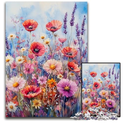 1000-teiliges Puzzle für Teenager, Aquarellblumen, Papppuzzle, Weihnachten, Halloween, Ostern, Neujahr, 26x38cm 1000-teiliges Puzzle für Teenager, Aquarellblumen, Papppuzzle, Weihnachten, Halloween, Ostern, Neujahr, 26x38cm von JIANGENNF