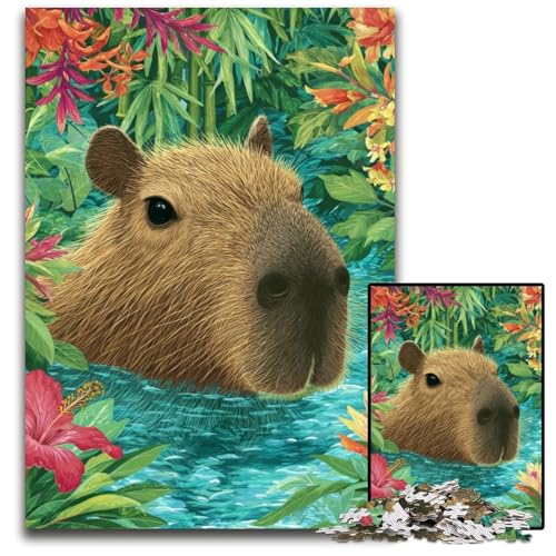 1000-teiliges Puzzle für Teenager, Capibara-Holzpuzzle, Weihnachten, Halloween, Ostern, Neujahr, 50x75cm 1000-teiliges Puzzle für Teenager, Capibara-Holzpuzzle, Weihnachten, Halloween, Ostern, Neujahr, 50x75cm von JIANGENNF