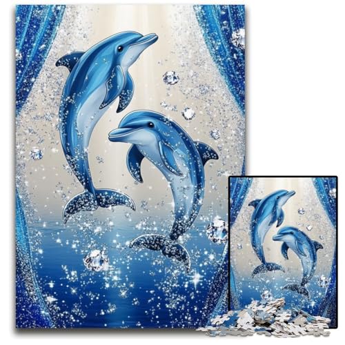 1000-teiliges Puzzle für Teenager, Diamant-Delfin, Holzpuzzle, Weihnachten, Halloween, Ostern, Neujahr, 50x75cm 1000-teiliges Puzzle für Teenager, Diamant-Delfin, Holzpuzzle, Weihnachten, Halloween, Ostern, Neujahr, 50x75cm von JIANGENNF
