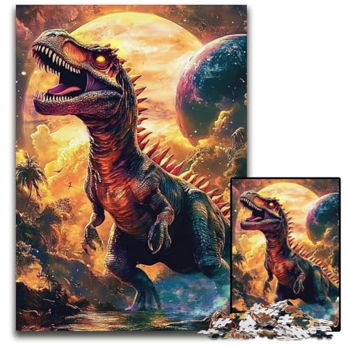 1000-teiliges Puzzle für Teenager, Dinosaurier-Puzzle aus Pappe, dekomprimierendes intellektuelles Lernspielzeug, gutes Geschenk für Erwachsene und Teenager, 26x38cm von JIANGENNF