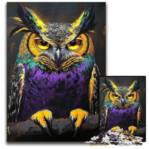 1000-teiliges Puzzle für Teenager, Eule, Holzpuzzle, Weihnachten, Halloween, Ostern, Neujahr, 50x75cm 1000-teiliges Puzzle für Teenager, Eule, Holzpuzzle, Weihnachten, Halloween, Ostern, Neujahr, 50x75cm von JIANGENNF